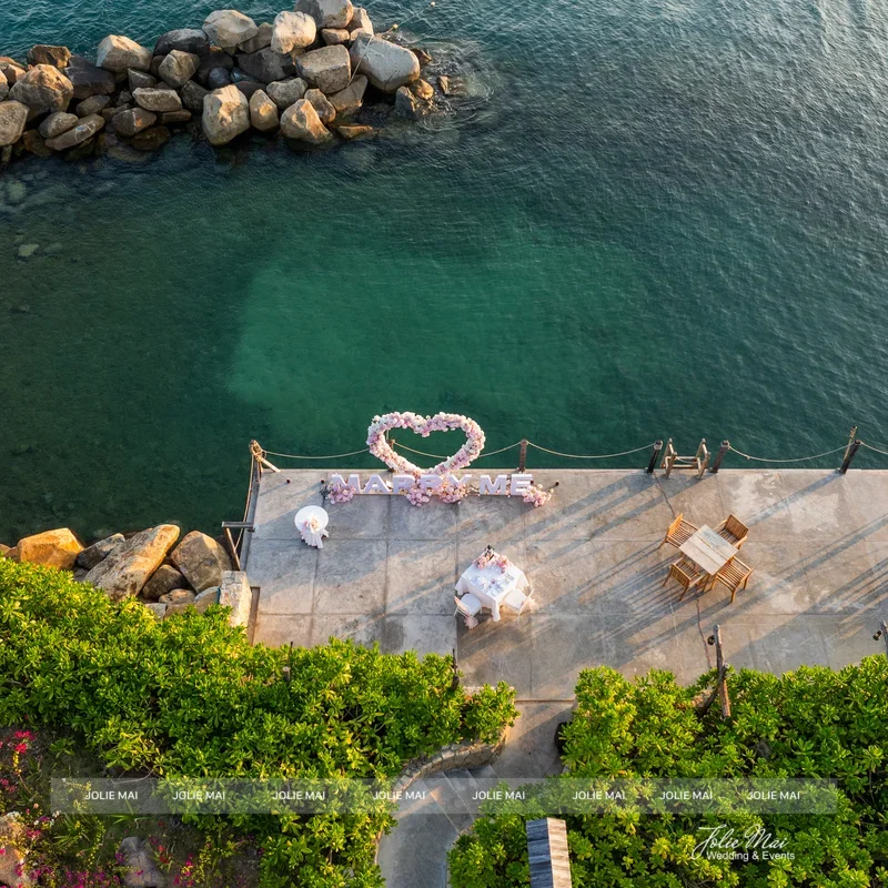 beach proposal Nha Trang beach proposal Nha Trang - surprise moment drone photography
