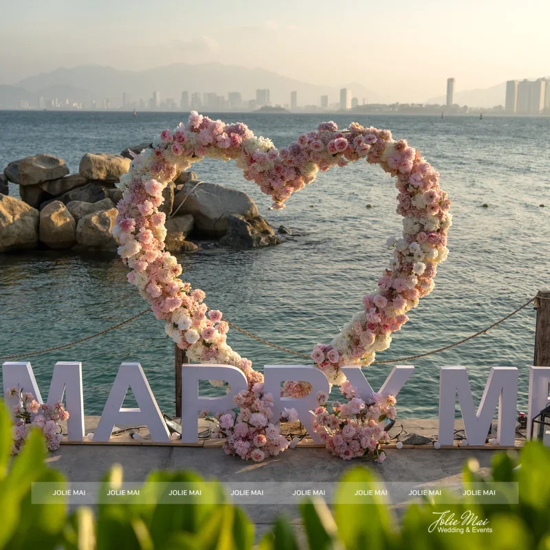 beach proposal Nha Trang beach proposal Nha Trang - flycam aerial shot