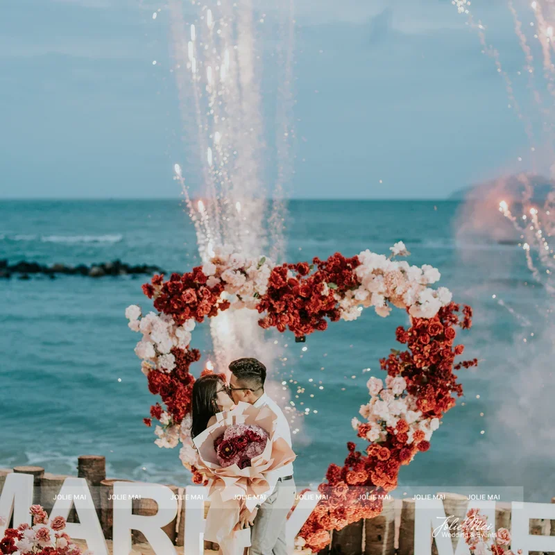 beach proposal Nha Trang beach proposal Nha Trang - emotional moment after yes